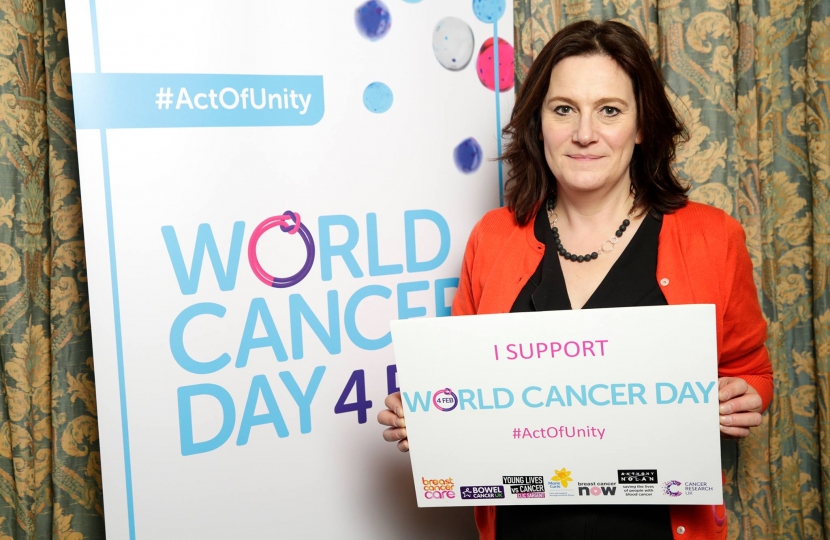 Rebecca supporting world cancer day
