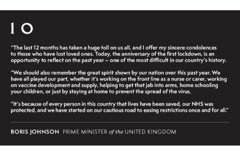 One Year Anniversary of the First National Lockdown