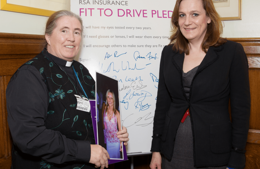 Rebecca Harris with her constituent Revd Brenda Gutberlet