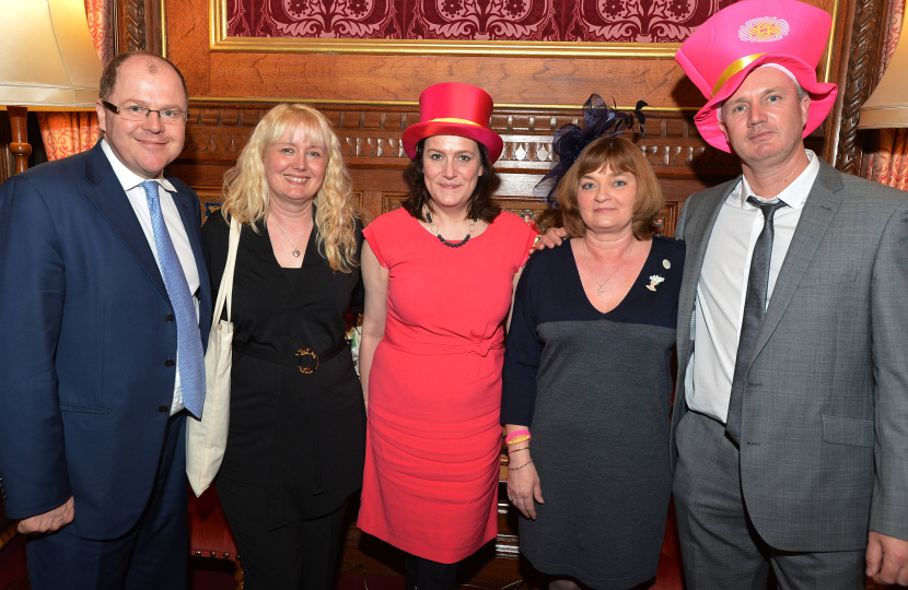 Rebecca Harris MP with Chris & Lisa Green from the Danny Green Fund