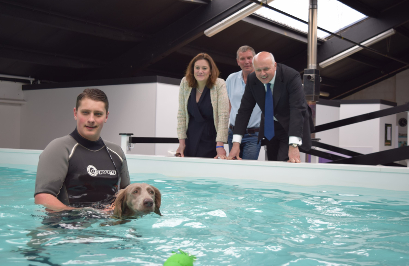 Iain Duncan Smith and Rebecca Harris tour Completely K9