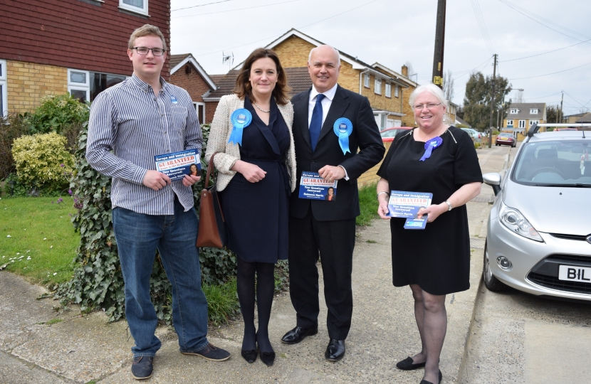 Iain Duncan Smith and Rebecca Harris Canvassing