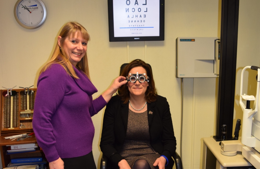 Rebecca at Castle Opticians, Benfleet.