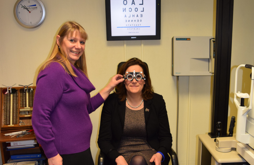 Rebecca at Castle Opticians, Benfleet.