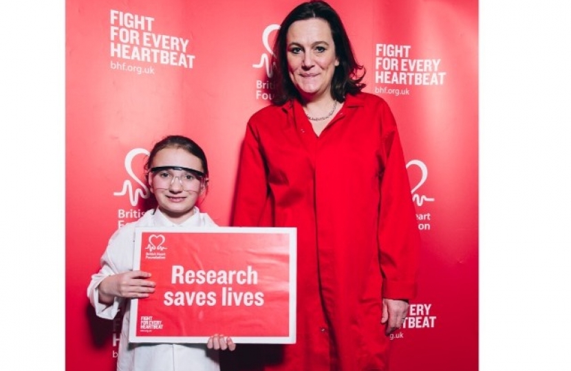 Rebecca joined heart patient Emily Sullivan, 8.