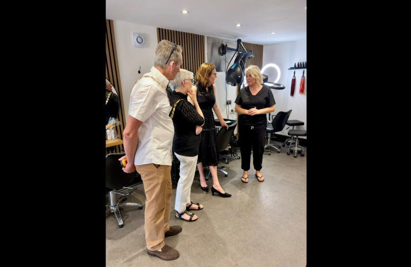 Cllr Knott, The Mayor, Rebecca, Helen on a tour