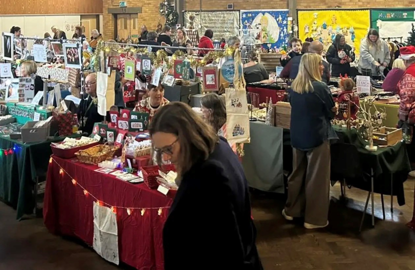 Rebecca browsing the stalls