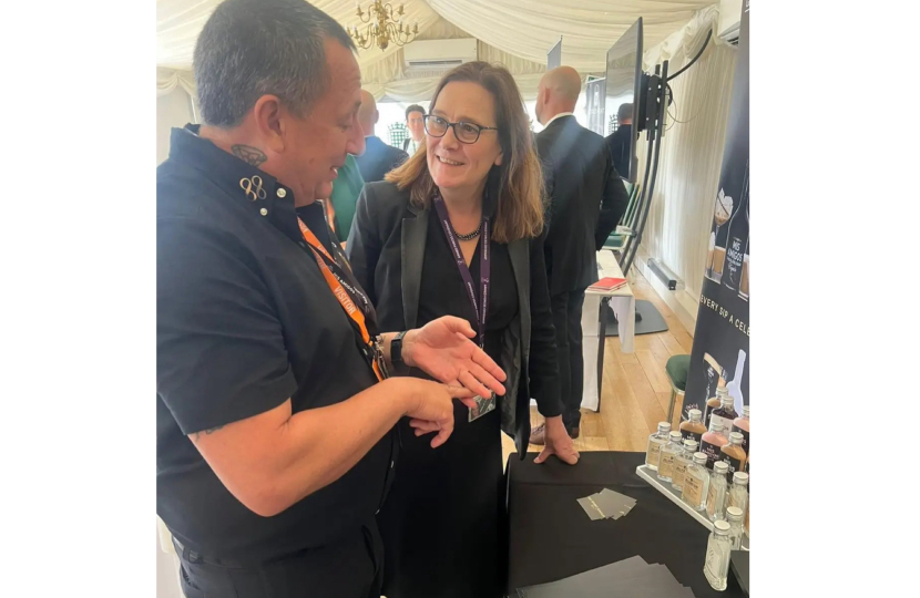 Rebecca talks with Mr Duke