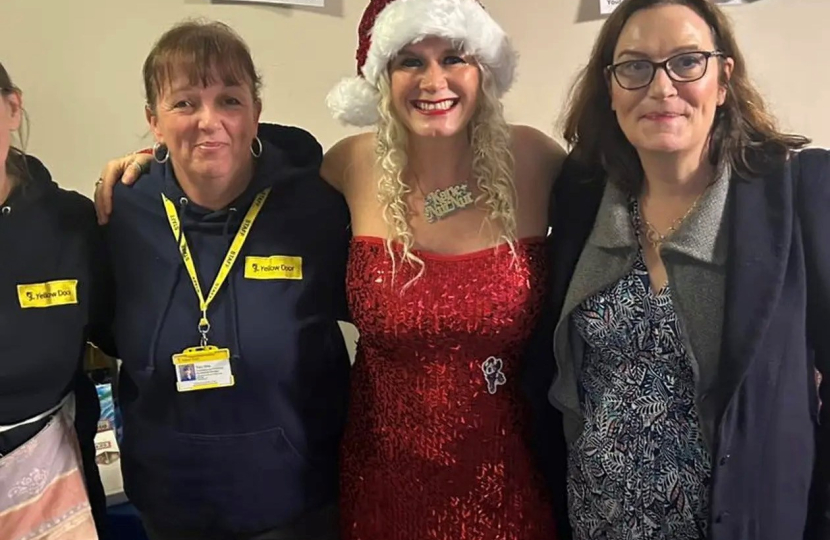 Rebecca and some festive stall holders