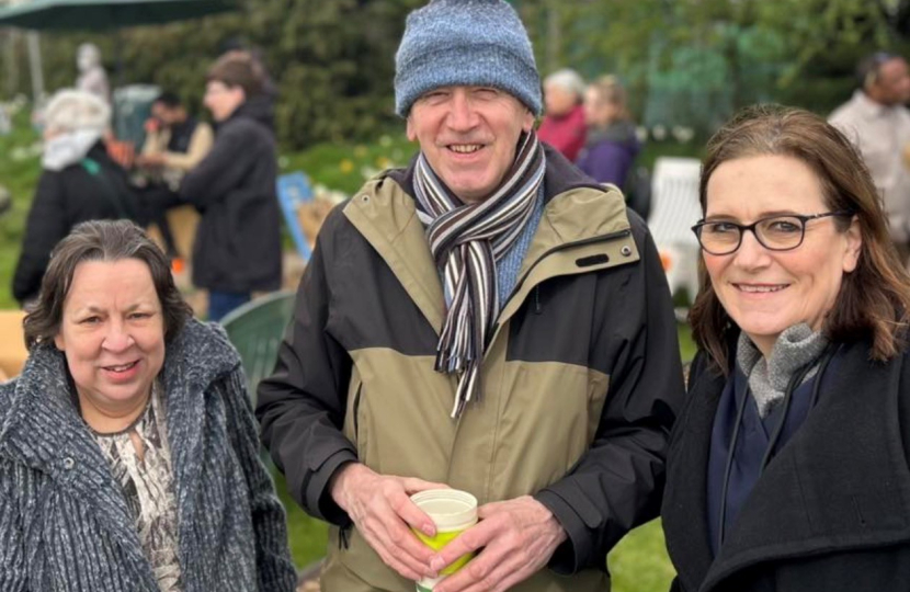 Jacqui Thornton, local resident, Rebecca Harris MP