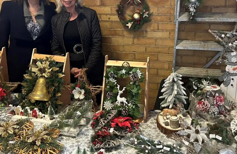Rebecca and some festive stall holders