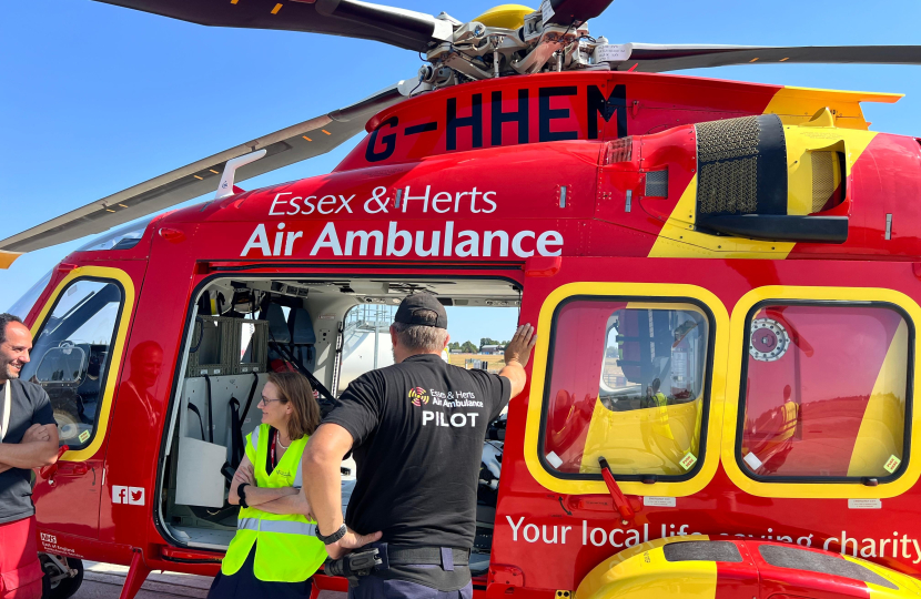 Rebecca speaking with the Air Ambulance crew