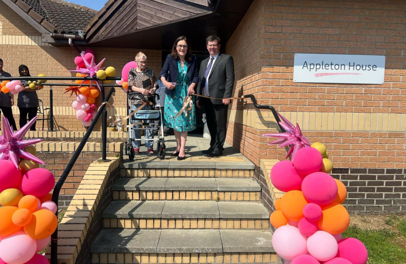 Dame Rebecca cuts the ribbon at Appleton House