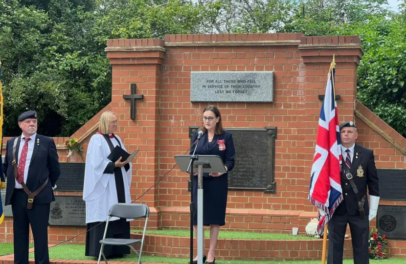 Rebecca giving her speech