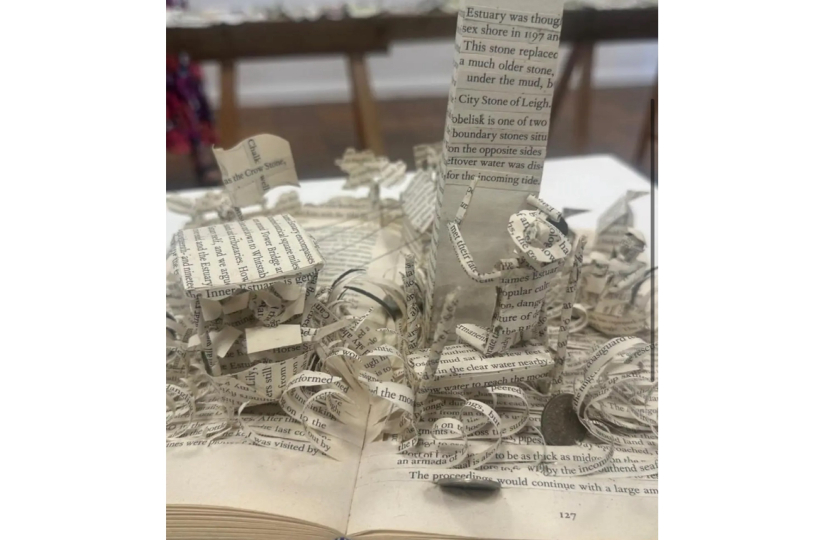 Artwork using pages from a book