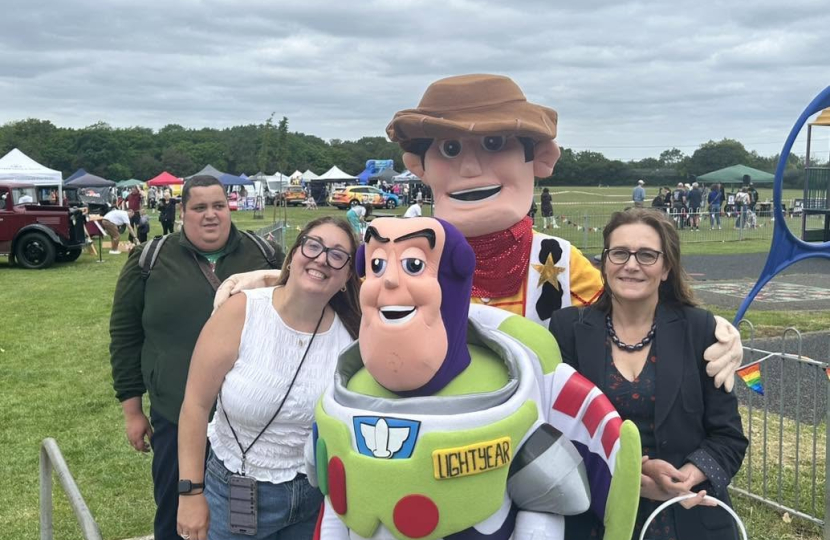 Rebecca with some special guests at the fayre