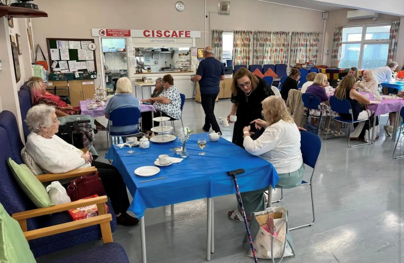 Enjoying the afternoon tea