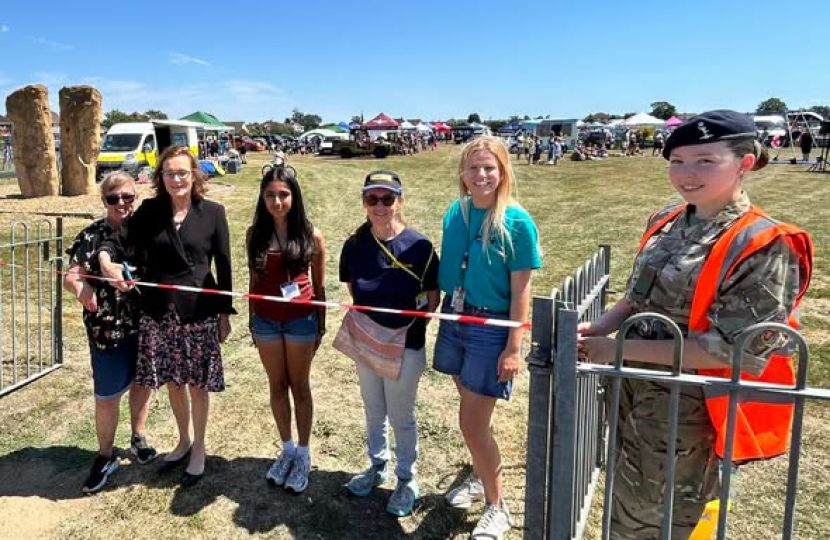 Cutting the ribbon