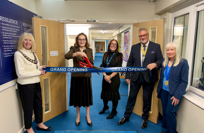 Cutting the ribbon
