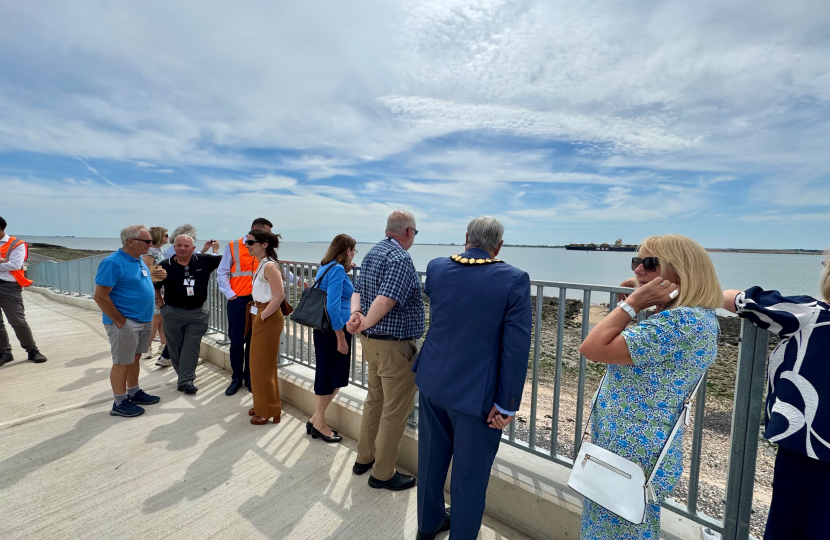 Rebecca observing the revetment works