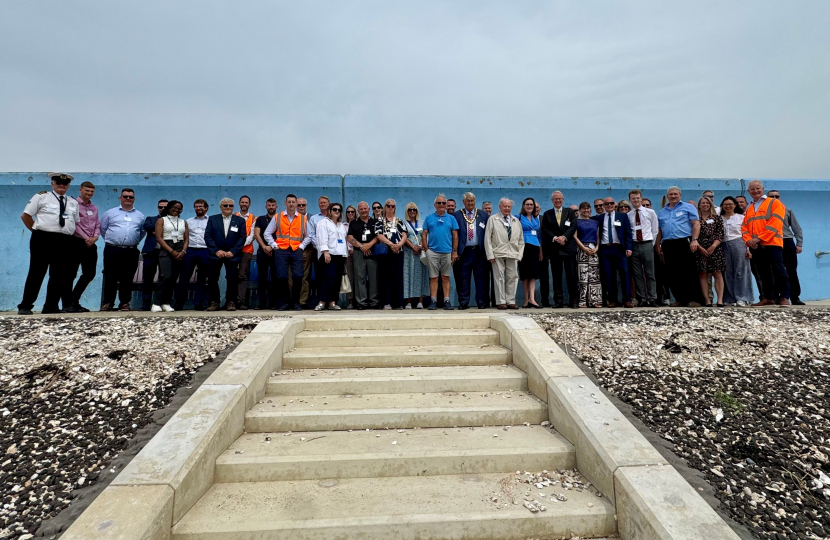 The tour group at the revetment site