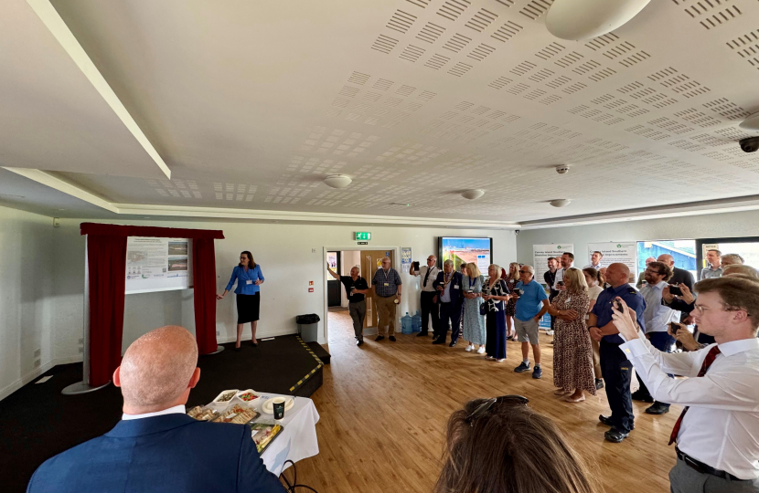 Rebecca unveiling the plaque