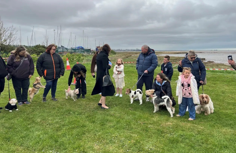 Rebecca judging the dogs