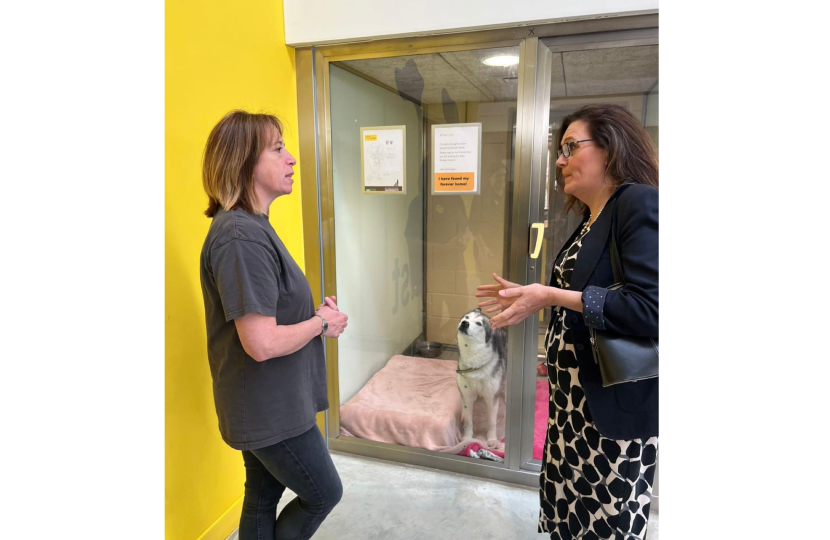 Rebecca chats to staff