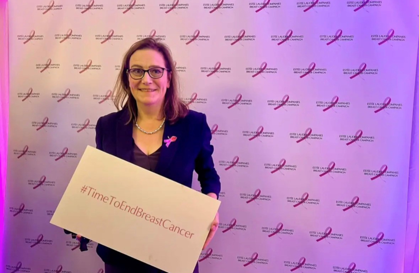 Rebecca at the Estée Lauder Companies’ Breast Cancer Campaign event