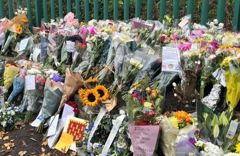 Flowers laid in tribute