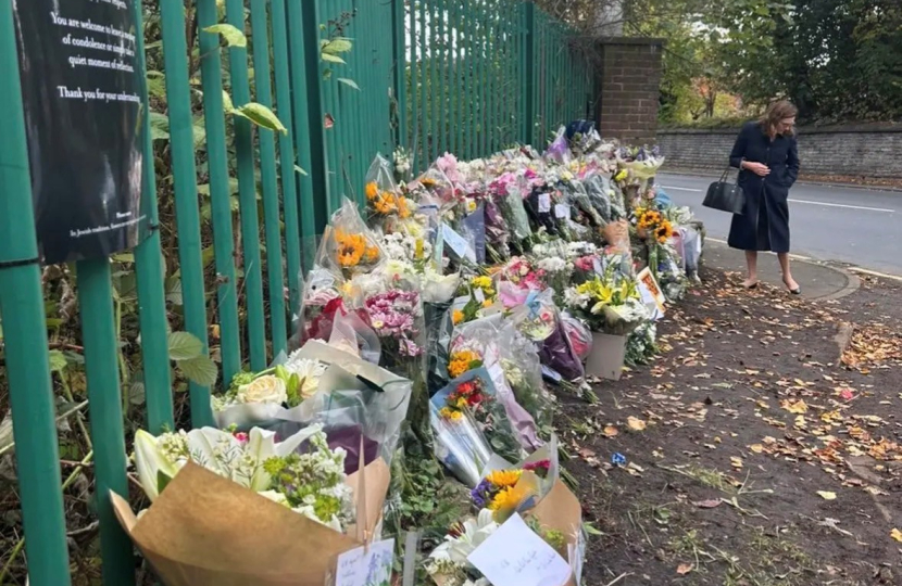 Rebecca views the tributes