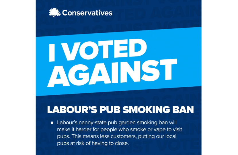 I voted against Labour's pub smoking ban