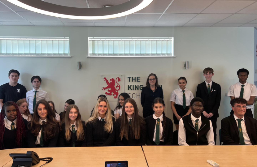Rebecca and the Yr 12 students