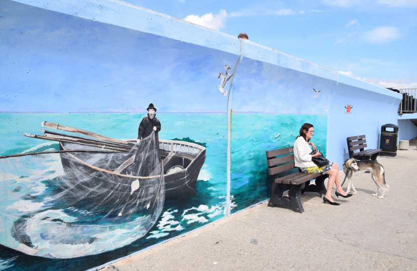 Rebecca with beach murals