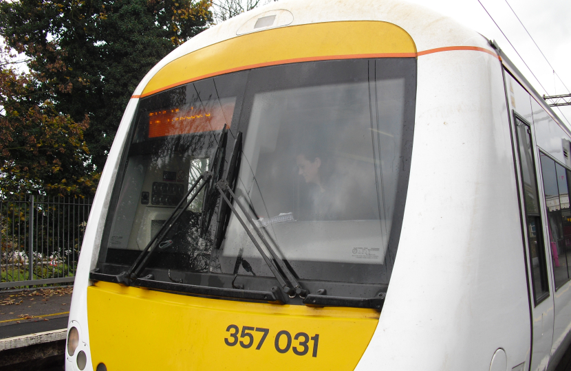 Rebecca on train
