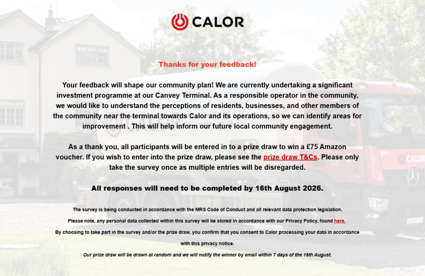 Calor Gas Feedback