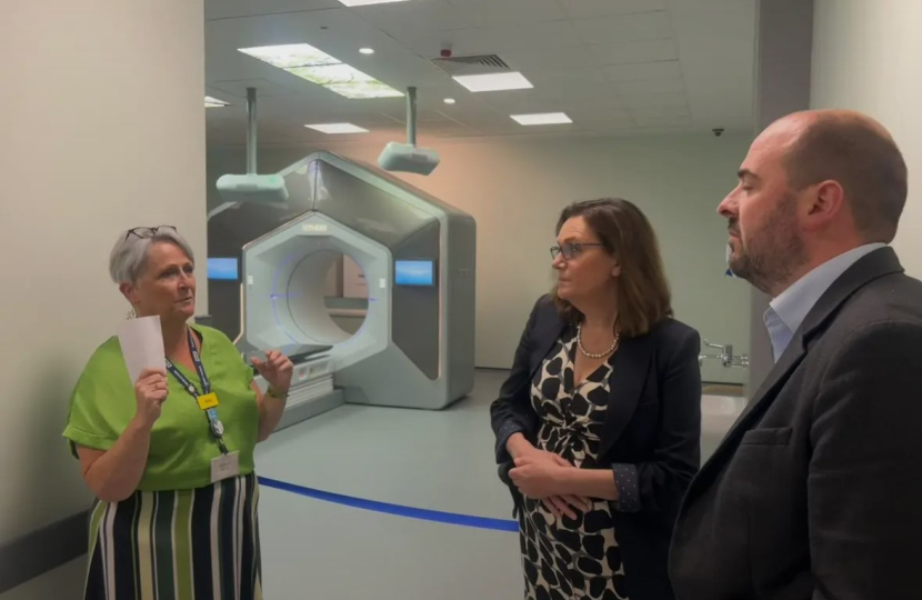 Rebecca touring the radiotherapy unit