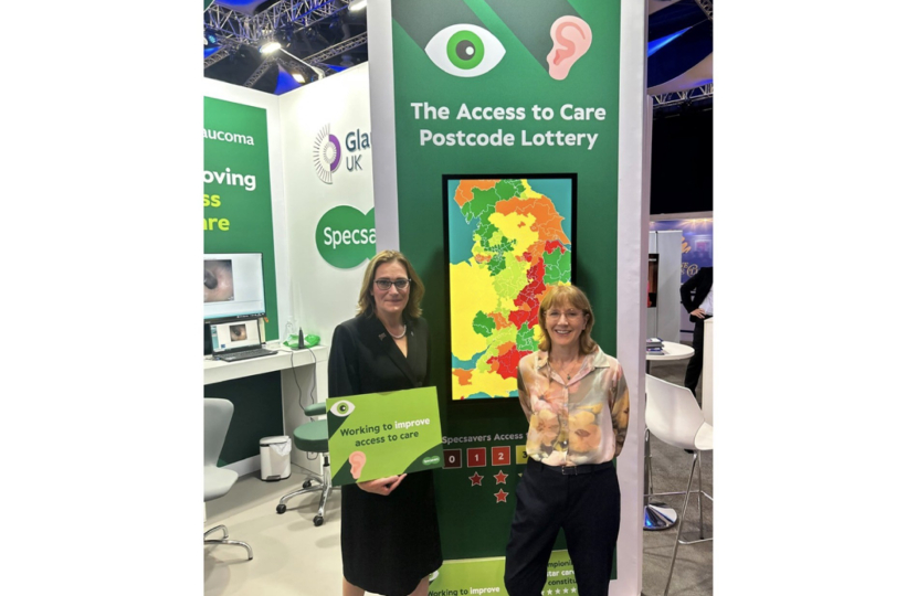 Rebecca Harris MP Visits Specsavers Stand at the Conservative Party Conference