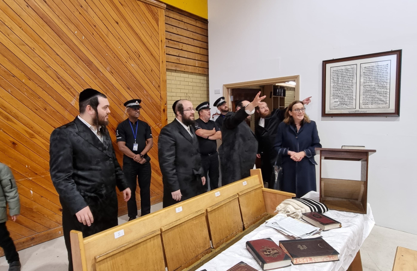 Rebecca being shown round