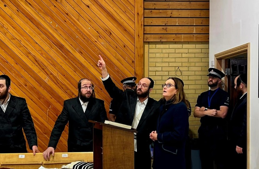 Rebecca being shown round