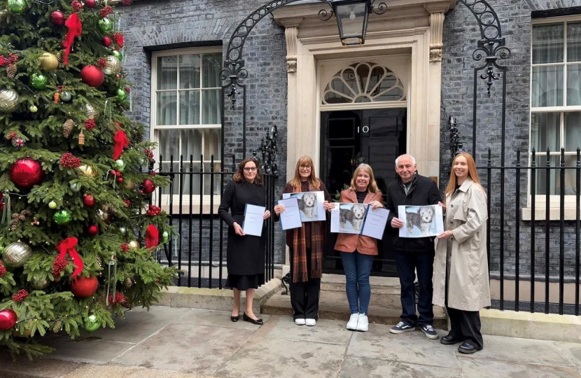 Handing the petition to 10 Downing St