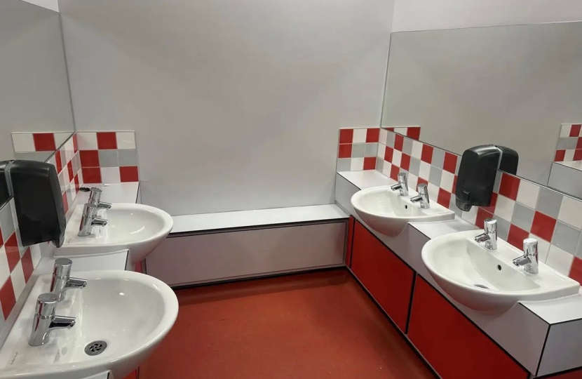 The new bathrooms