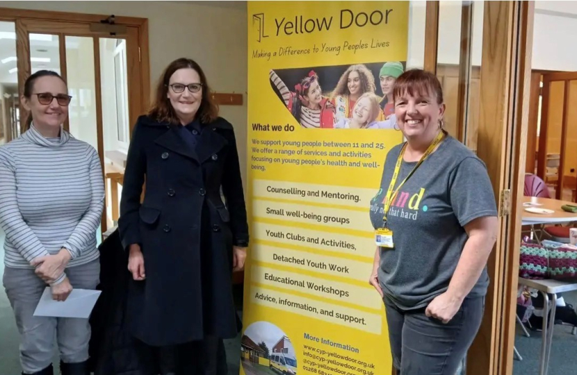 Rebecca with Yellow Door at the coffee morning
