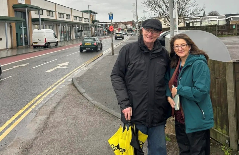 Sally being shown around the town