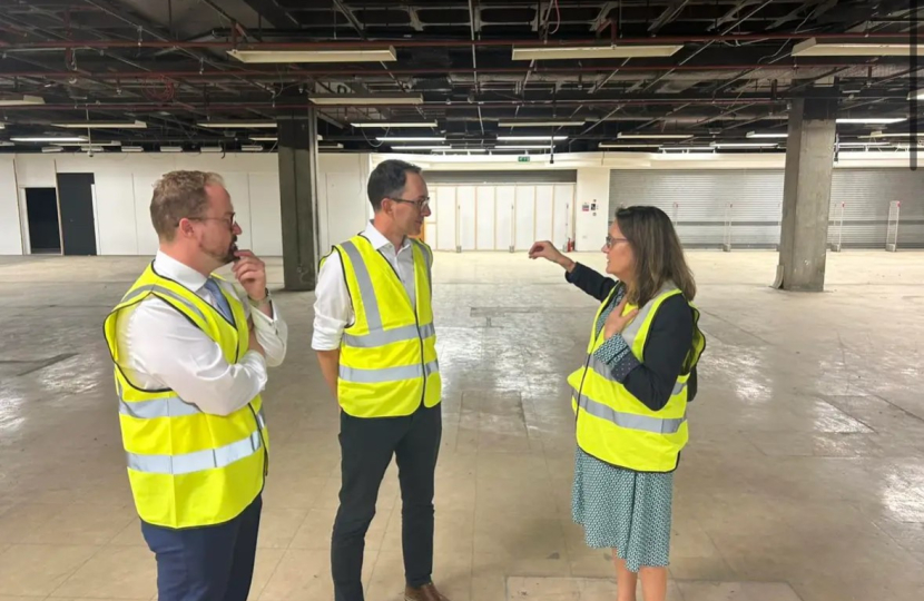 Rebecca on a tour of the site