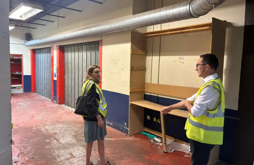 Rebecca exploring the former store