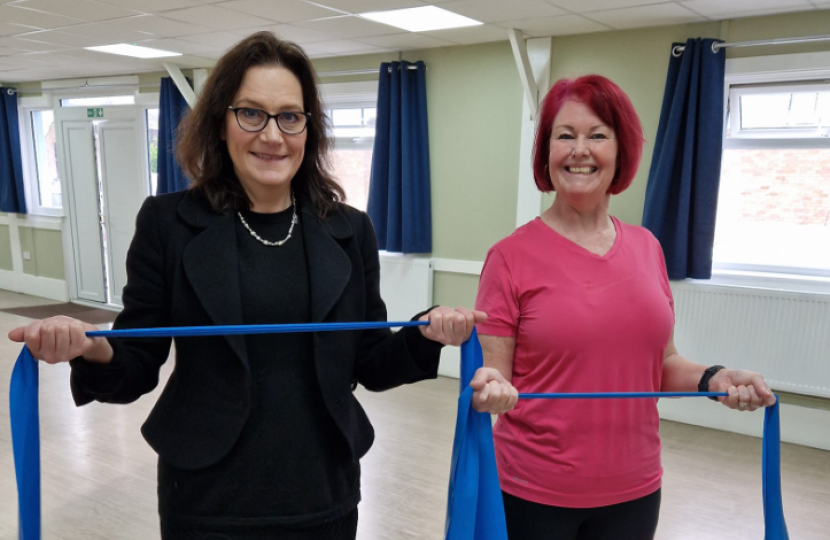 Rebecca takes part in 'Move it or Lose it' exercise class at Runnymede Leisure Centre