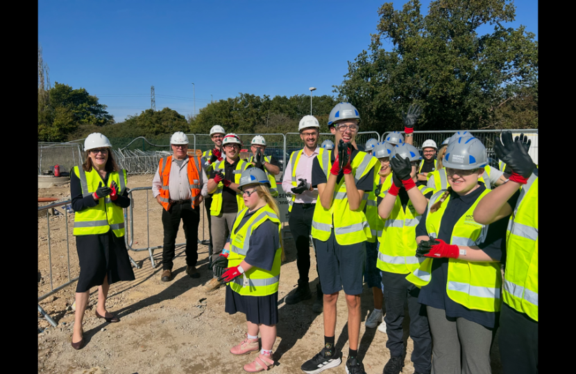 Rebecca visiting the site