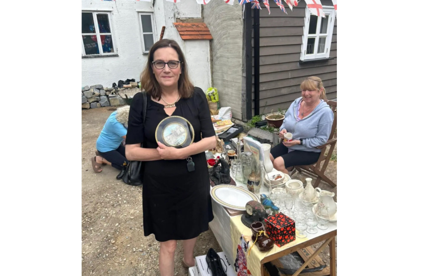 Rebecca with a purchase at the Fayre