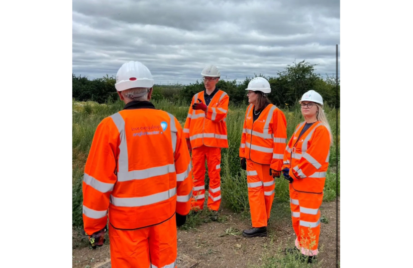 Rebecca talking to Anglian Water